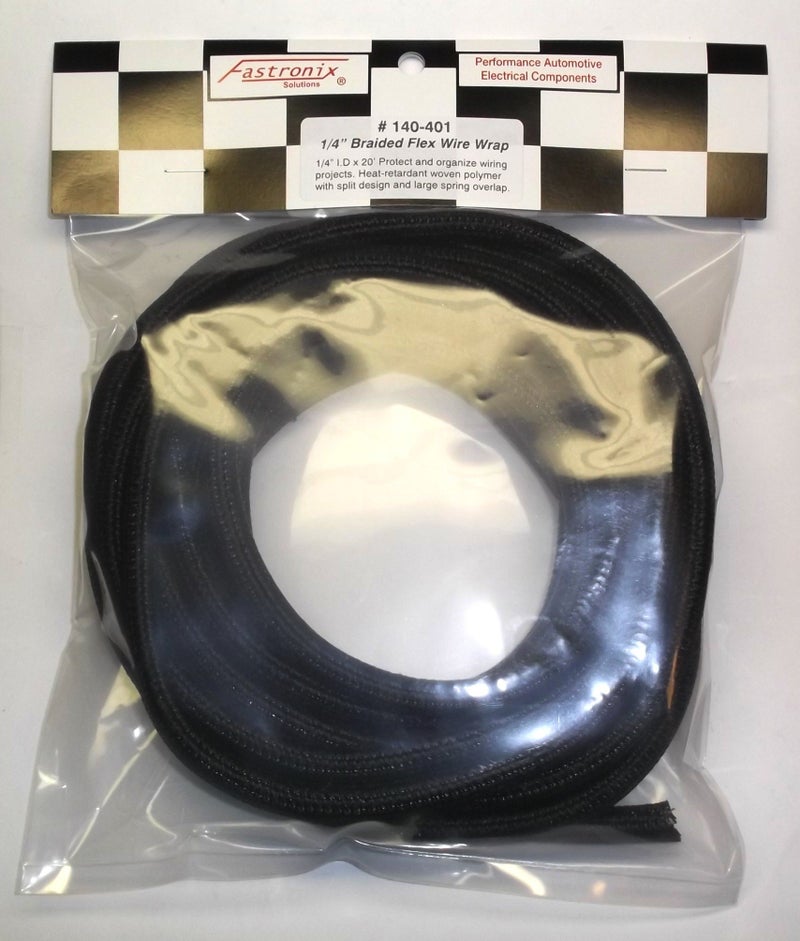 Fastronix Black Flex Braid Wire Wrap (1/4" X 20')